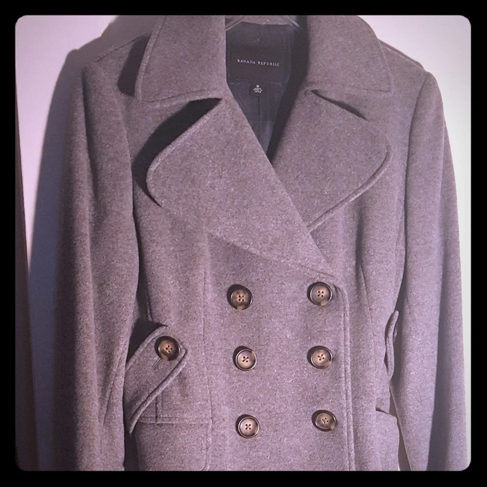 BR Wool/Cashmere Military style coat Y2K - Picture 2 of 7